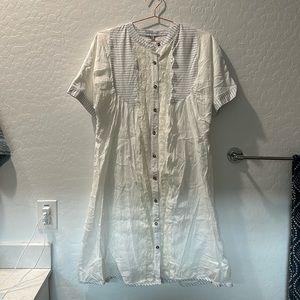 White dress with stripe and lace details. New with tags.